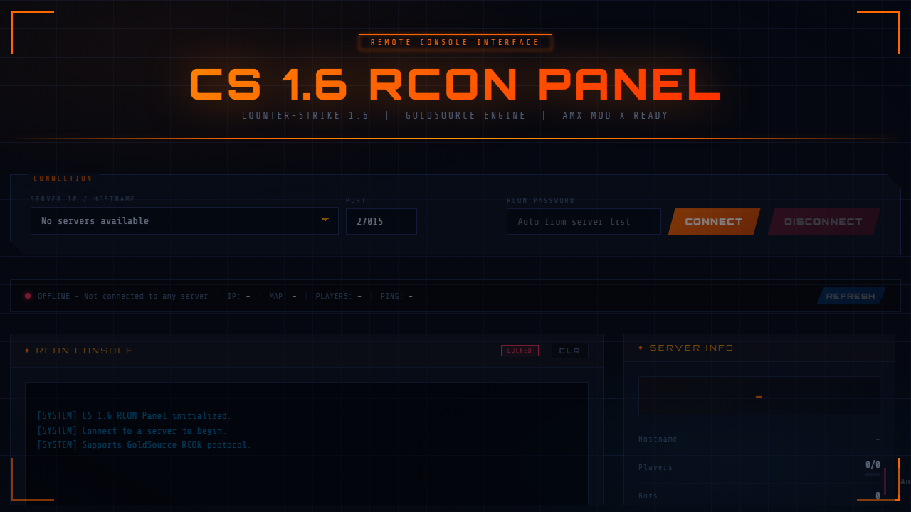 RCON panel screenshot